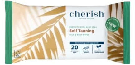 Self-Tanning Wipes – 1 x 20 Pack (20 Wipes Total) | Gradual Self-Tan Towelettes for Face & Body | Streak-Free, Quick-Drying | Unisex Bronze Glow. Enriched with Aloe Vera.