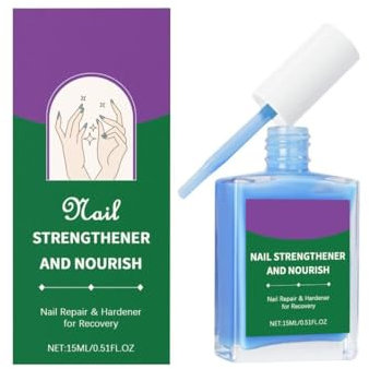 6 in 1 Nagelhärter Extra Stark & Nagelpflege Gel für beschädigte Nägel - Nagelstärker mit Protein, Langanhaltende Reparatur, Rillenfüller und Wachstum für brüchige Nägel (A.Hellblau)
