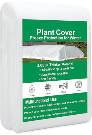 Frostschutz-Pflanzenvlies UV-stabiles Gartenvlies für Winter & Frühling | Atmungsaktives Pflanzenschutz-Vlies gegen Kälte, Wind & Frost | Schutzvlies für Garten, Beet & Balkon (2x10m)