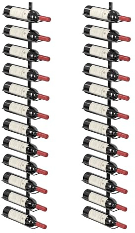 TJ.MOREE 24 Flaschen Weinregal zur Wandmontage – Weinregal aus Metall zur Wandmontage für Weinflaschen, Spirituosen, Champagner, Robustes zur Weinaufbewahrung für die Hausbar