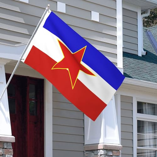 Fahne Jugoslawien Willkommenshof Flagge Langlebig Uv-Beständig Hofbanner Für Rasen Party Drinnen 90X150Cm