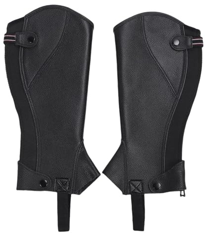 TOPINCN Ridning Half Chaps,Barn Half Chap Flexibel Mesh Ridsport Chap Andas Chaps Svart Ridning för Barn