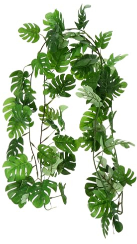 CATIEBYE Künstliche Monstera Blattranke für Wand und Decke, Grün | Seidenblume, Realistische Oberfläche, Wetterangepasst, Dekorativ und Glatt, Tropische Girlande für Innenräume