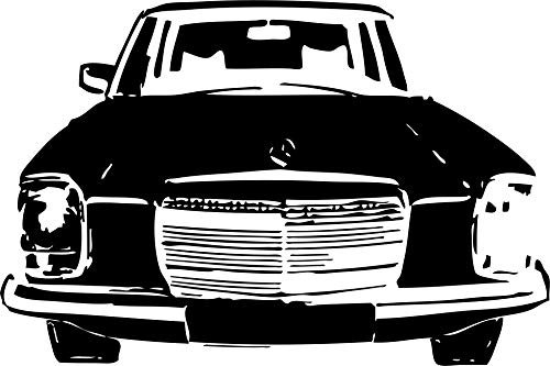 Wandtattoo: Kultauto/Oldtimer, Front, Kühlergrill, Auto, Tuning, Accessoire // Farb- und Größenwahl (Schwarz - 900 mm x 600 mm)