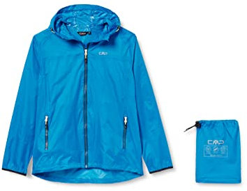 CMP Chaqueta Hombre Rain Fix Capucha, ciano, S