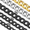 Suplight Kette Herren 4mm Schwarze Panzerkette Edelstahl Unisex Klassische Halskette 46cm lang Cuban Link Chain Hip Hop Schmuck Accessoire für Männer Jungen