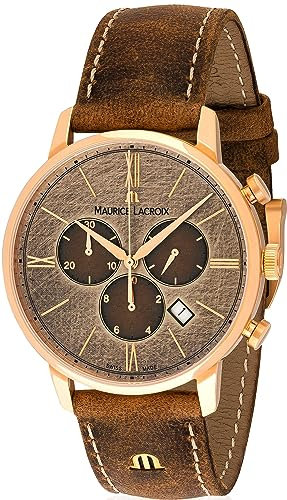 Maurice Lacroix Damen Analog Schweizer Quarzwerk Uhr mit Leder Armband EL1098-PVP01-210-1