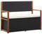 vidaXL Akazienholz Massiv Bank mit Stauraum Sitzbank Gartenbank Gartentruhe Truhenbank Kissentruhe Kissenbox Auflagenbox 115cm Poly Rattan Schwarz