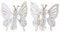 Lot De 2 Pinces À Rideaux En Métal Décor Grand Papillon Servant D'embrasse Pour La Décoration De Vos Fenêtres Ou Baie -Petit Modèle-Cette Pince Servira D'attache Pour Votre Voilage-Blanc/Or
