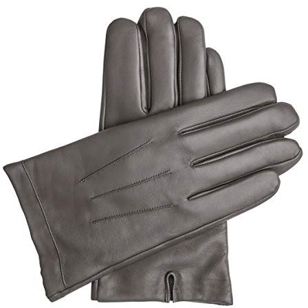 Downholme Vegane Lederhandschuhe für Herren (Grau, M)
