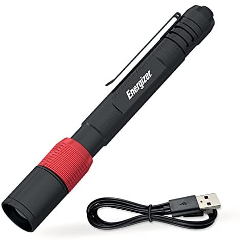 Energizer LED Taschenlampe, Wiederaufladbar Stiftlampe für Camping, Outdoor und Haushalt, Batterie Enthalten, Schwarz