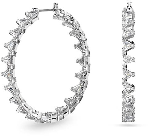 Swarovski Millenia Kreolen, Rhodinierte Ohrringe mit Strahlenden Swarovski Kristallen