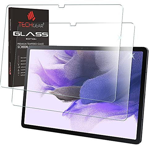 TECHGEAR 2 Pack Glass Screen Protector Compatible for Samsung Galaxy Tab S7 FE 12.4, Tab S8 Plus, Tab S9 Plus, Tab S9 FE Plus, Tab S7 Plus, Tempered Glass [9H] [HD Clarity] [Responsive] [No-Bubble]