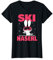 Damen Skihase Skihaserl Hase fährt Ski Skifahren T-Shirt