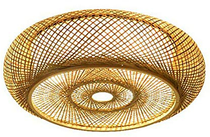kangten E27 Retro Bambus Deckenleuchten LED Kronleuchter Lampe Rattan Leuchten Zimmer Beleuchtung Bambus-Geflecht Rattan Leuchte
