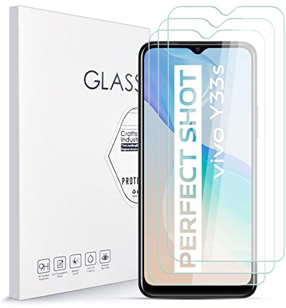Asoway Protector de Pantalla para Vivo Y33s [3 Piezas] | Vidrio Templado Dureza 9H, Antiarañazos, Antihuellas, Sin Burbujas, Ultra Resistente, Fácil de Instalar