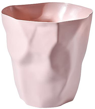 Ailler papelera de oficina y papelera de papel/papelera de dormitorio, papelera de plástico irregular ecológico (rosa)