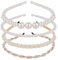Yolev 4 Stück Perlen Haarreif Stirnband Haarreifen Damen Mädchen Faux Pearl Stirnband Weiß Strass Braut Stirnband Hochzeit Haarschmuck Damen Mädchen Headband Geburtstag Party Valentinstag Geschenke