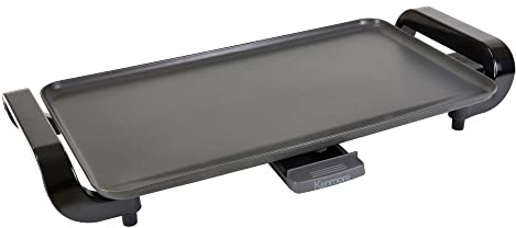 Kenmore Electric Griddle - Nonstick 10x18 Pan, External Temperature Control, Grill Bacon, Eggs, Pancakes, Crepes, Tortillas, Easy Clean Countertop Cooking Kitchen Appliance Removable Drip Tray