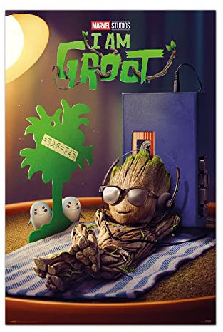 Grupo Erik Offizielles Marvel Groot Get Your Groot On Poster – 91 x 61,5 cm – Versand gerollt – Marvel Poster – Coole Poster – Kunstposter – Poster & Drucke – Wandposter