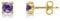 Amberta Allure Damen Ohrstecker aus 9K Gelbgold mit Synthetischen Edelsteinen: Amethyst Kubischer Zirkonia 4 mm Stein