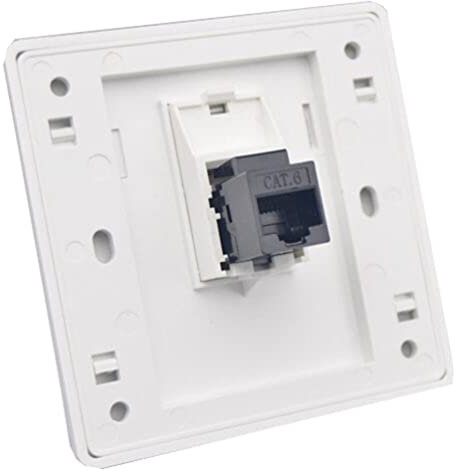 CAT6 Gigabit Network Socket 86x86mm, Ethernet RJ45 LAN Cable Dual-Pass Network Wall Plug, Female To Female Faceplate Internet Straight Plug Outlet (3 pack LAN x 1)