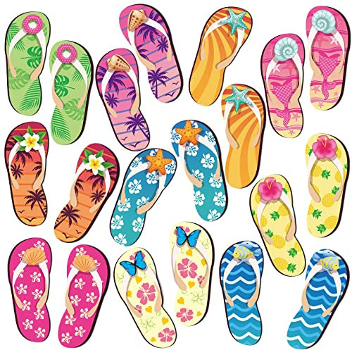 20 Pcs Flip Flop Cruise Door Magnets Hawaii Car Magnet Stickers Summer Cruise Door Decorations Magnetic Cruise Magnets Cruise Door Decor for Carnival Refrigerator Ship Fridge