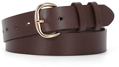 JasGood Damen Ledergürtel Casual Taille Gürtel für Damen für Jeans Hosen Kleid mit Gold Schnalle