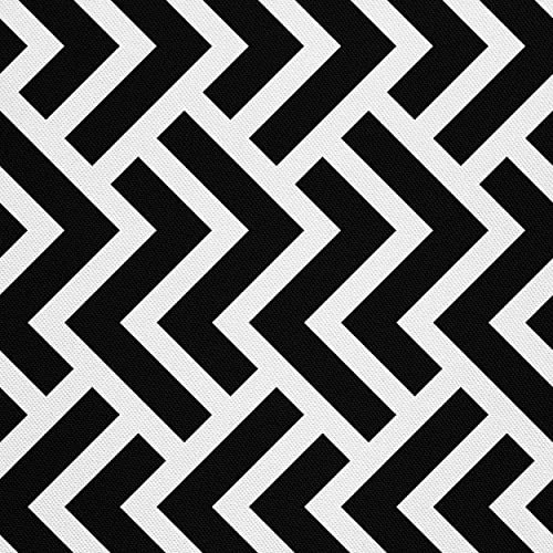 HEKO PANELS Stoff Oxford Wasserdichte Meterware Canvas-Stoff Polyester Stoff Zum Nähen Nähstoffe Dekostoffe Wasserabweisend Blickdicht Geometrisch Schwarz Weiß 1 Meter 155 x 100 cm