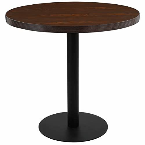 ZEYUAN Bistrotisch, Stehtisch, Balkontisch, Partytisch, Biertisch, Beistelltisch, Bierkasten Tisch, Dunkelbraun 80 cm MDF
