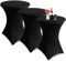 Showgeous 3 Packungen Stretch Stehtisch Husse für Bistrotisch Ø 80-85 cm Cocktail Tisch-Überzug Husse, Verstärkung im Fußbereich, Stretch-Husse Schwarz Hussen für Stehtische und Bistrotische(Schwarz)