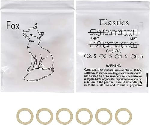 500 pcs Orthodontic Elastic Bands Dental Orthodontic Elastics Latex Rubber Bands (Fox 1/4)