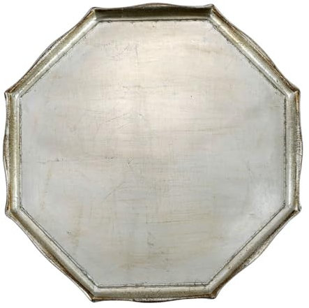 Vietri Fiorentino Accessori in Legno Platino Vassoio Ottagonale, Piatto da portata, Decorazione Tavola