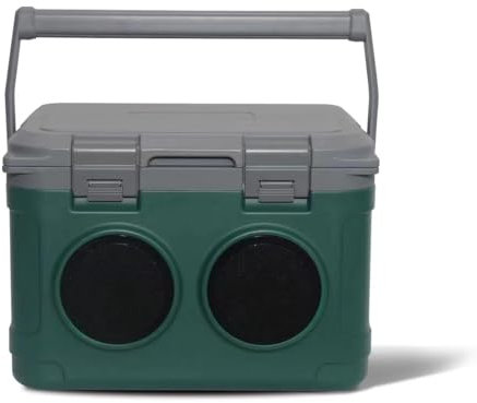 GETUHAND Camp Cooler with Bluetooth Speaker 22 Quart，48 Hours Ice Retention, Portable Handle, Outdoor Camping Cooler for BBQs, Beach, Hiking Dark Green