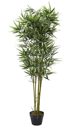 Künstliche Bambuspflanze – Ø 20 x 135 cm – Pflegeleichter Bambus Kunstbaum für Büro, Wohnzimmer oder Trennwand – Nachhaltige grüne Innendekoration – Grün