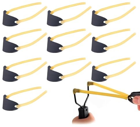 KHDULQ Lance Pierre Adulte Puissant - 10 Pièces Fronde Chasse Elastique Avec Bandes Élastiques de Rechange - Convient à la Plupart des Lance-Pierres (Non Inclus)