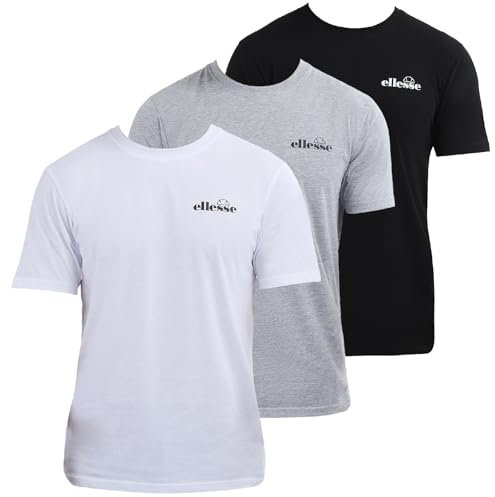 Ellesse Herren Azzini (3 Pack) T-Shirt, schwarz/grau/weiß, L