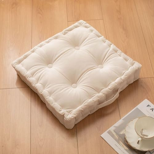 Meditationskissen für Familie und Beruf, weißes Bodenkissen mit Griff, für drinnen und draußen, 1 Stück