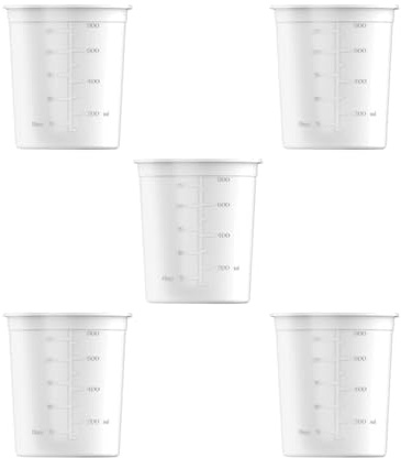 Litheli Farbbecher 5 × 800 ml, Austauschbare Mischbecher für Farbe, Polyester, Epoxidharz und Harz, Ersatzbehälter für Litheli U20 Akku Farbsprühsystem