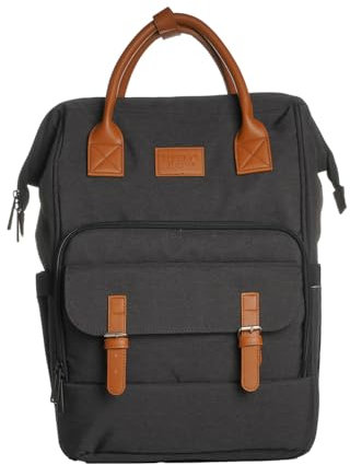 THERMOBABY- Sac à langer ESCAPADE - Sac à dos à langer Bébé - Matelas à langer pour Bébé Garçon et Fille inclus - Confortable - Pratique pour des sorties avec votre nouveau-né - Gris foncé