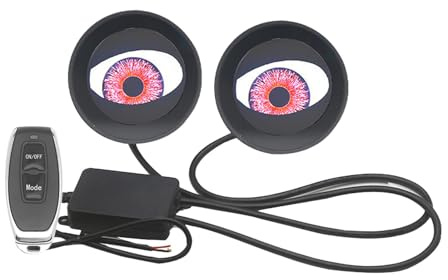 Devil Eye Autoscheinwerfer, 2 Stück, dynamische Devil Eye , ferngesteuerte Devil Eye Scheinwerfer, verstellbare Auto-Scheinwerfer, LED-Scheinwerfer 12V-36V, Devil Eye Licht, wasserdicht IP68,