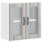 vidaXL Küchen-Hängeschrank mit Glastür Lucca Grau Sonoma Holzwerkstoff, Wandschrank Küche, Wandschrank, Oberschrank, Küchenschrank, Hängeschrank
