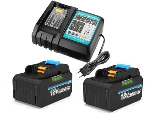 ENERGUP 2X 5.5Ah Batterie et Chargeur DC18RC pour Makit Batterie 18V BL1860 BL1850 BL1850B BL1840 BL1830 BL1820