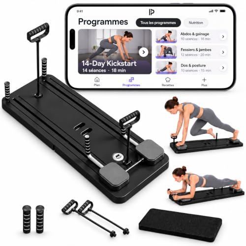Pilanooo Faltbares Pilates‑Reformer‑Board mit Widerstandsbändern – Multifunktionaler Bauch‑ & Ganzkörpertrainer für Zuhause, kompakt verstaubar