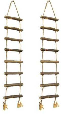 JINJUMEI 2 Stück Strickleiter für Wichtelstreich, Elfenleiter, Miniatur Leiter für Wichtelsreich, Miniatur Wichtel Leiter für Wichteltür Weihnachten Deko Puppenhaus, Strickleiter 10 x 70cm