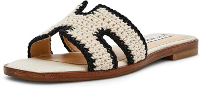 Steve Madden Women's Hadyn Sandal, Cream Multi, 4 UK