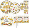MORAINJAY Ensemble de Vaisselle Fête Camion Chantier 51 Pièces, Assiettes, Tasses, Serviettes, Accessoires de Fête Engins, Décoration de Table pour Anniversaire Véhicules