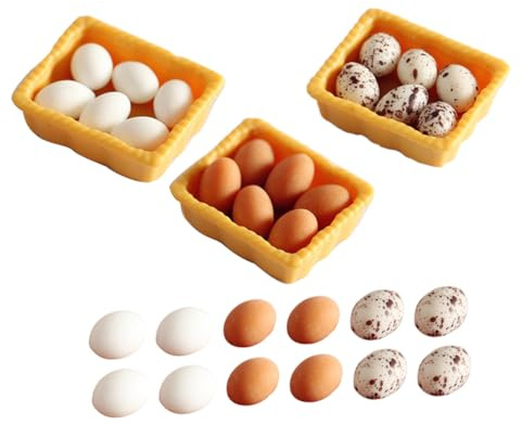 CIYODO 1 Satz Miniatur Eier Simulierter Küchen Eierkorb Mini Haus Szenen Dekoration Umweltfreundliches Material Lebendiges Design Für Modellbau