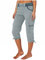 Cargo Hosen Damen 3/4 High Waist Cargohose Outdoor Für Wandern Bequeme Casual Stoffhose Kurze Schnelltrocknend Outdoorhose Leicht Sommer Baggy Trekkinghose Comfy Atmungsaktiv Sporthose