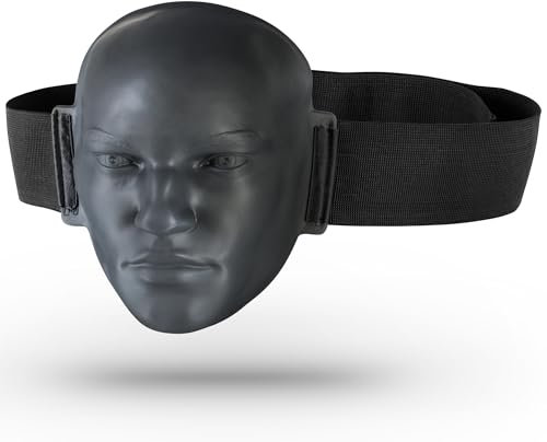 FOX-FIGHT Box Dummy Target Face | Boxdummy Kopf mit Klettverschluss elastisches Band | für Standboxsack Boxsack Sandsack Boxpuppe | Boxing Man Trainingsdummy Head (dunkelgrau)